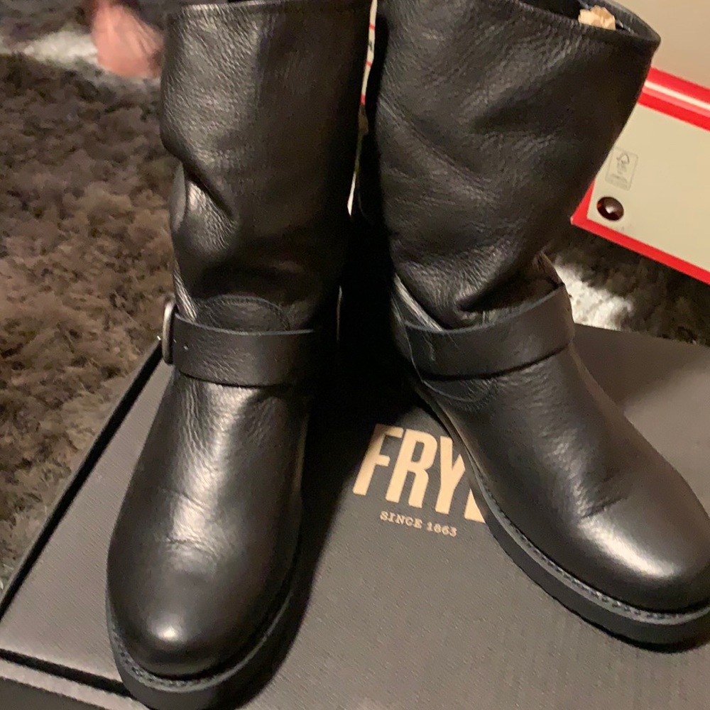 Frye Black Moto Boots